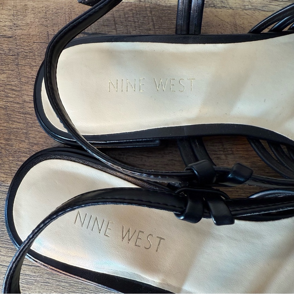 Nine West Black Pointed Slingback Cutout Flats - Picture 6 of 9